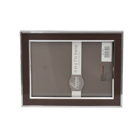 Home Elements 5 X 7 Picture Frame Brown Silver Metal - Picture 4 of 4